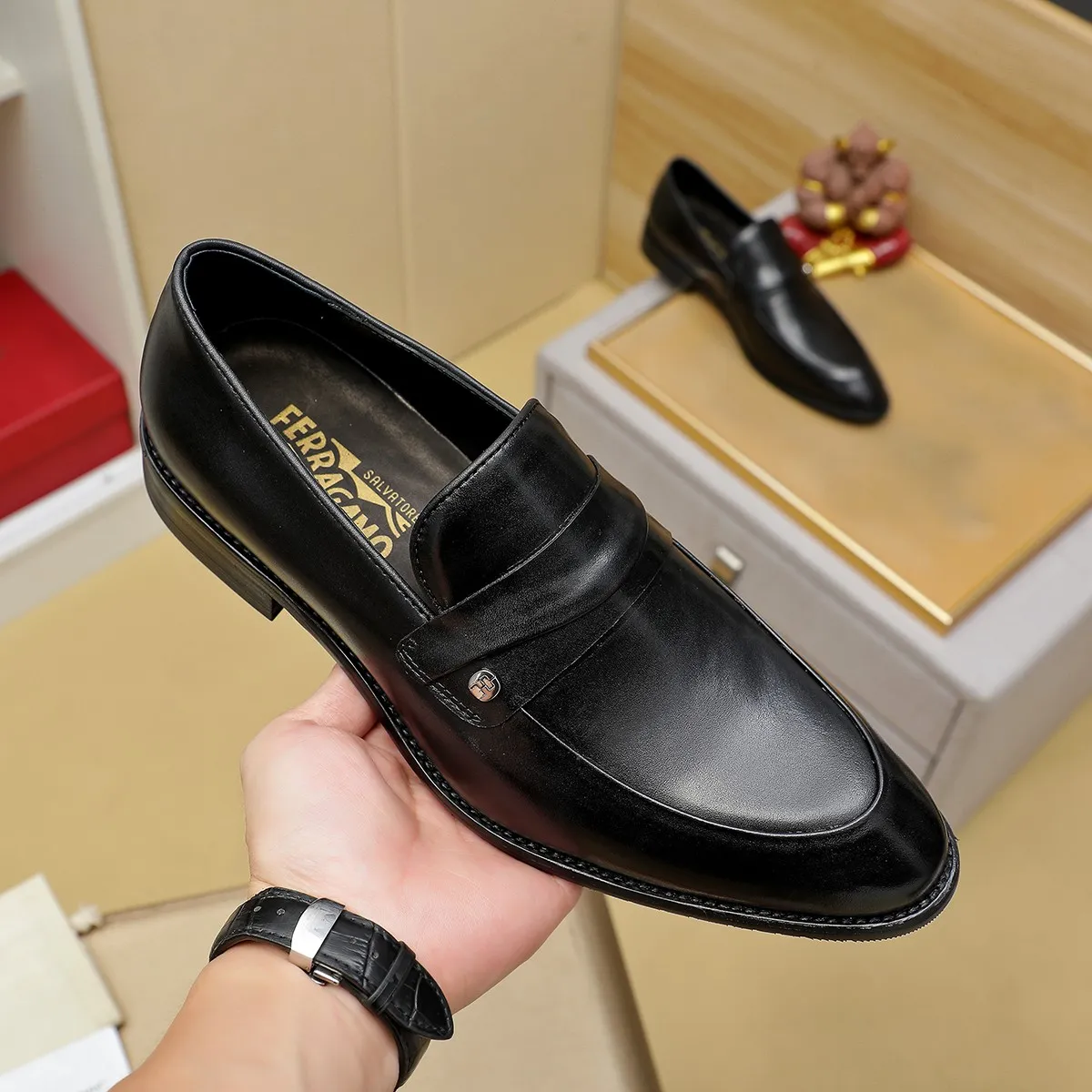 Men's shoes 💰460 Ferragamo [Ferragamo] top imported suit men's shoes 💯Original copy of the official website, product materials: selected imported embossed calfskin + luxury hardware buckle accessories ~ imported water-dyed cow 🐂 leather lining. Strong three-dimensional visual effect, original combination outsole, multiple colors available😘 Size: 39-44 (38.45.46. Customized)